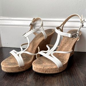 Michael Kors Accent T-Strap Wedge Heels